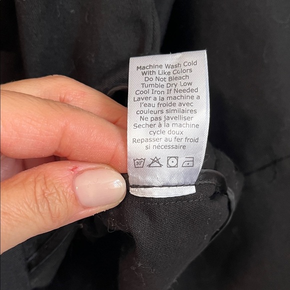 MarlaWynne Black Oversized Cotton Jacket High Collar Pockets Drawstring, Size XS - Picture 12 of 12